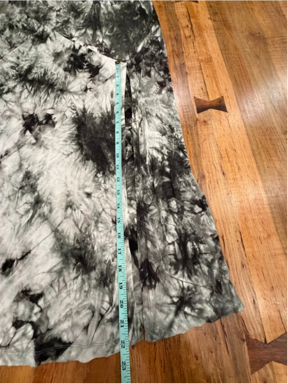 CQ by CQ Tie Dye Maxi Dress L Black Gray Halter Neck Backless Side Slit Stretch - Picture 12 of 12